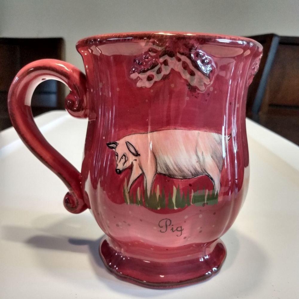 Raymond Waites farm pig mug sculpted foot